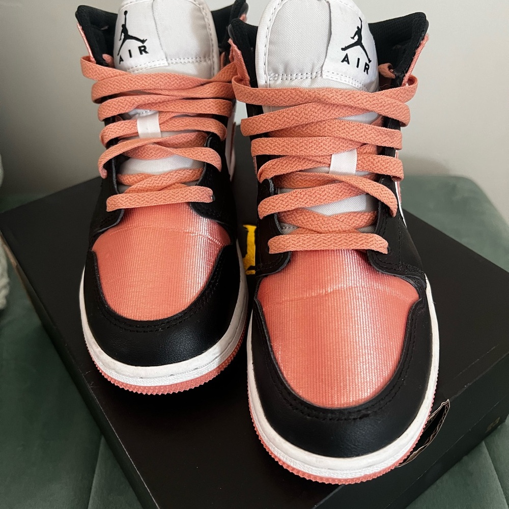 Jordan Kids' Black and Pink Sneakers